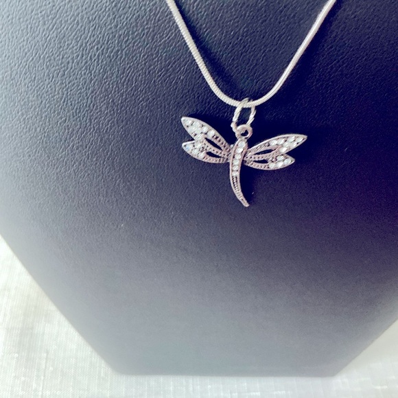 Dragonfly Silver Tone Pendant Necklace - Picture 1 of 4